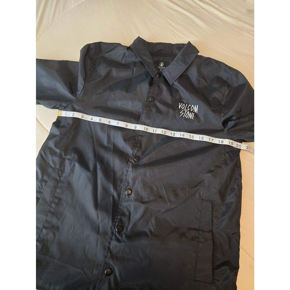 Volcom Stone Brewster Coach Jacket Black Snap Front Windbreaker Women’s M 12 - Picture 8 of 9